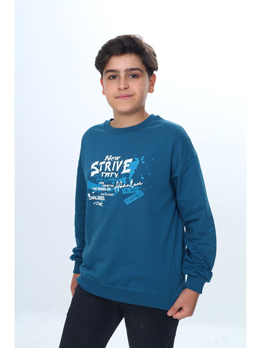 Petrol Erkek Çocuk New Strıve Baskılı Sweatshirt-5