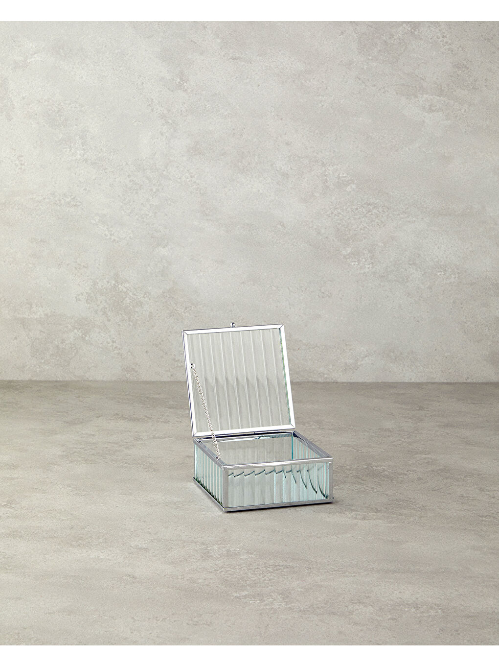 Gri Glamour Cam Dekoratif Kutu Silver-1