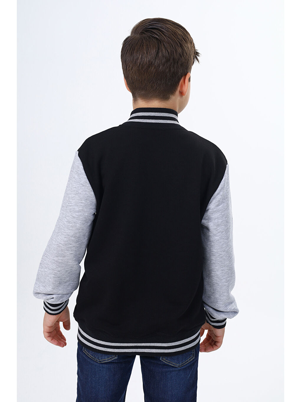 Siyah Erkek Çocuk Baskılı Kolej Hırka-3