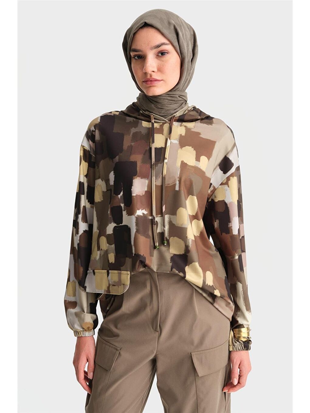 ARMİNE Baskılı Scuba Sweat 24K4307 Yeşil - 2