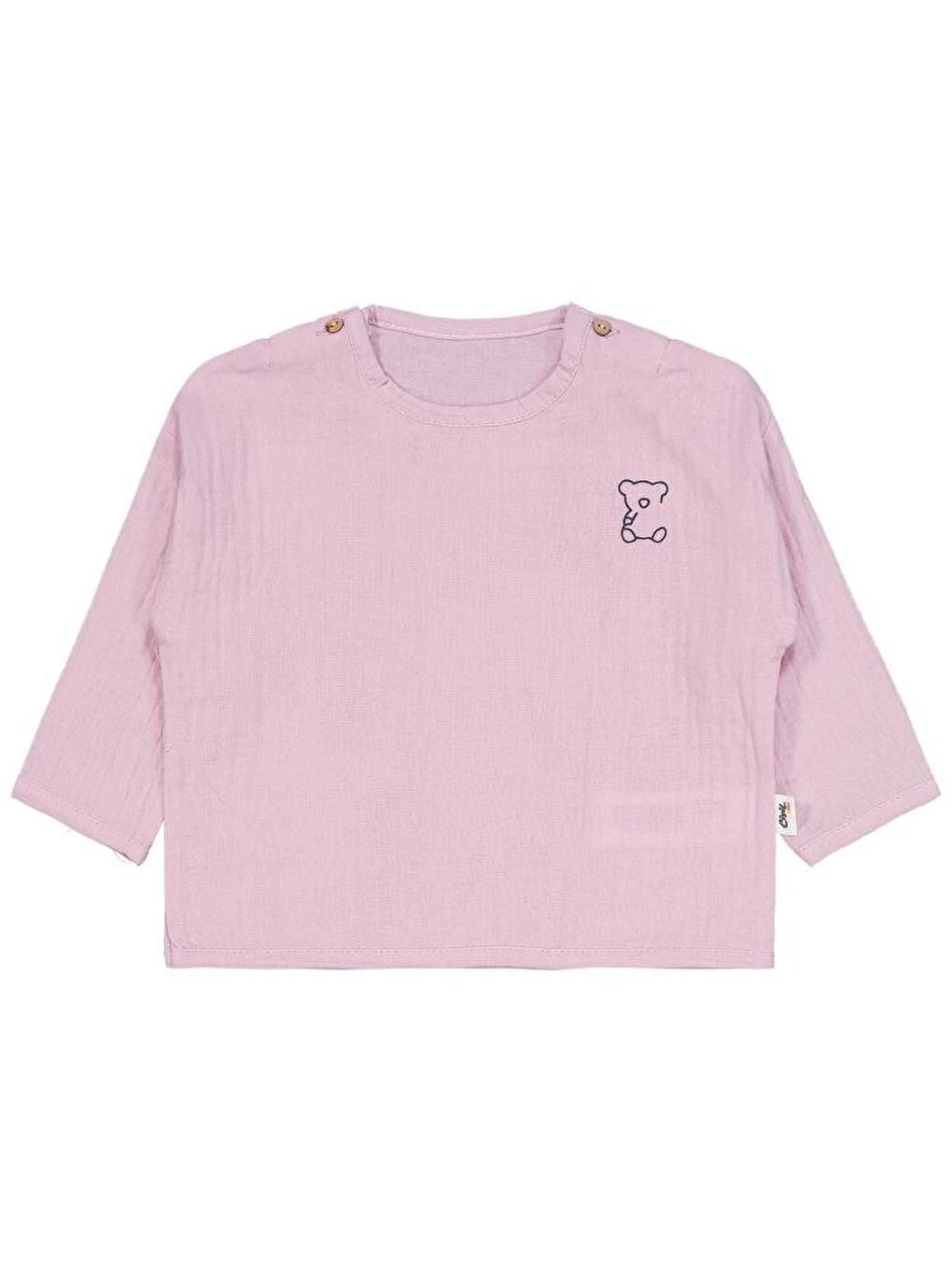 Pembe Bebek Ayıcık Baskılı 6-18 Ay Takımı