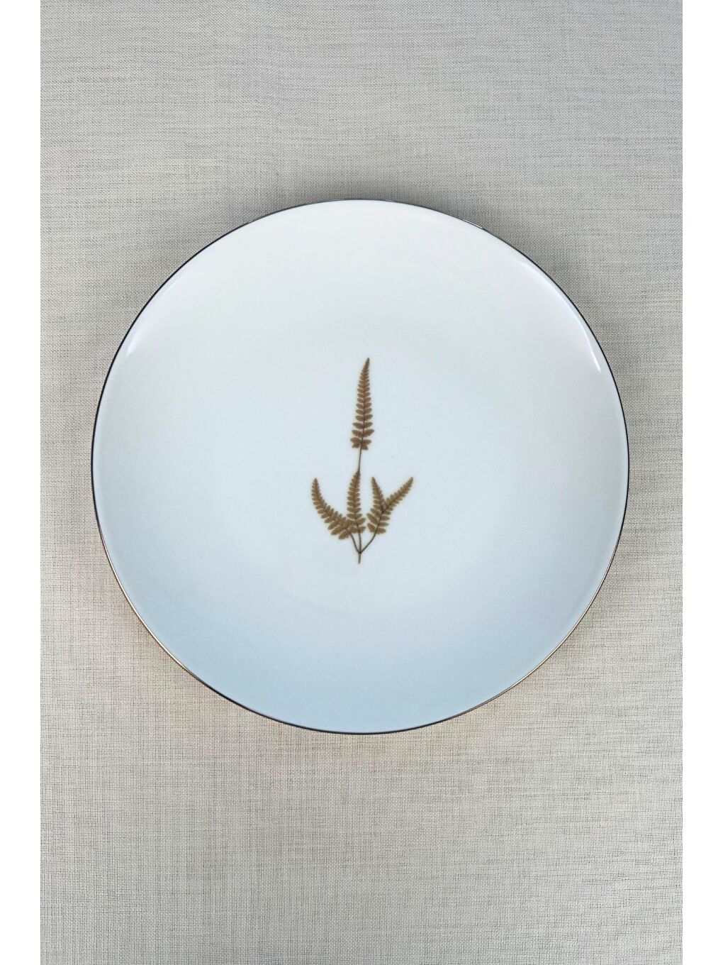 Beyaz Porselen Natura Marinum Altın Yaldız Servis Tabağı 24,50cm 6 lı-1