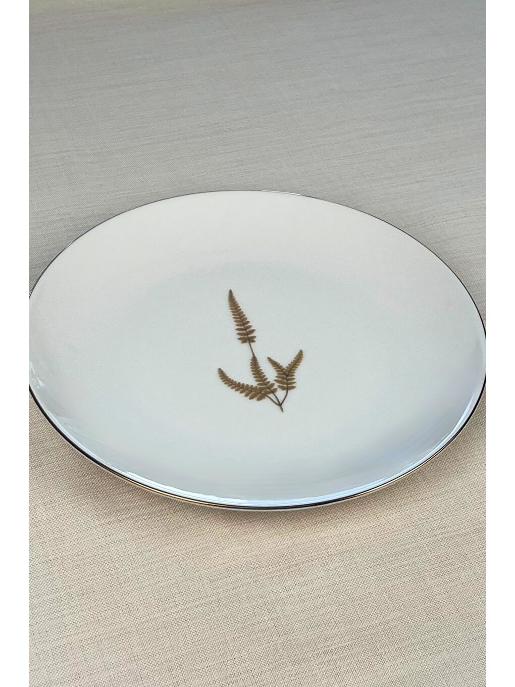 Beyaz Porselen Natura Marinum Altın Yaldız Servis Tabağı 24,50cm 6 lı-3