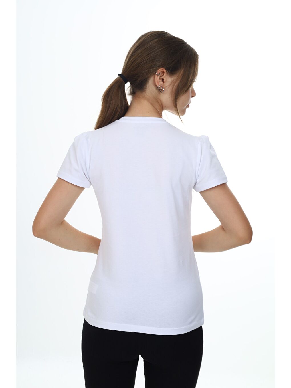 Beyaz Kız Çocuk Okul Tişört-2