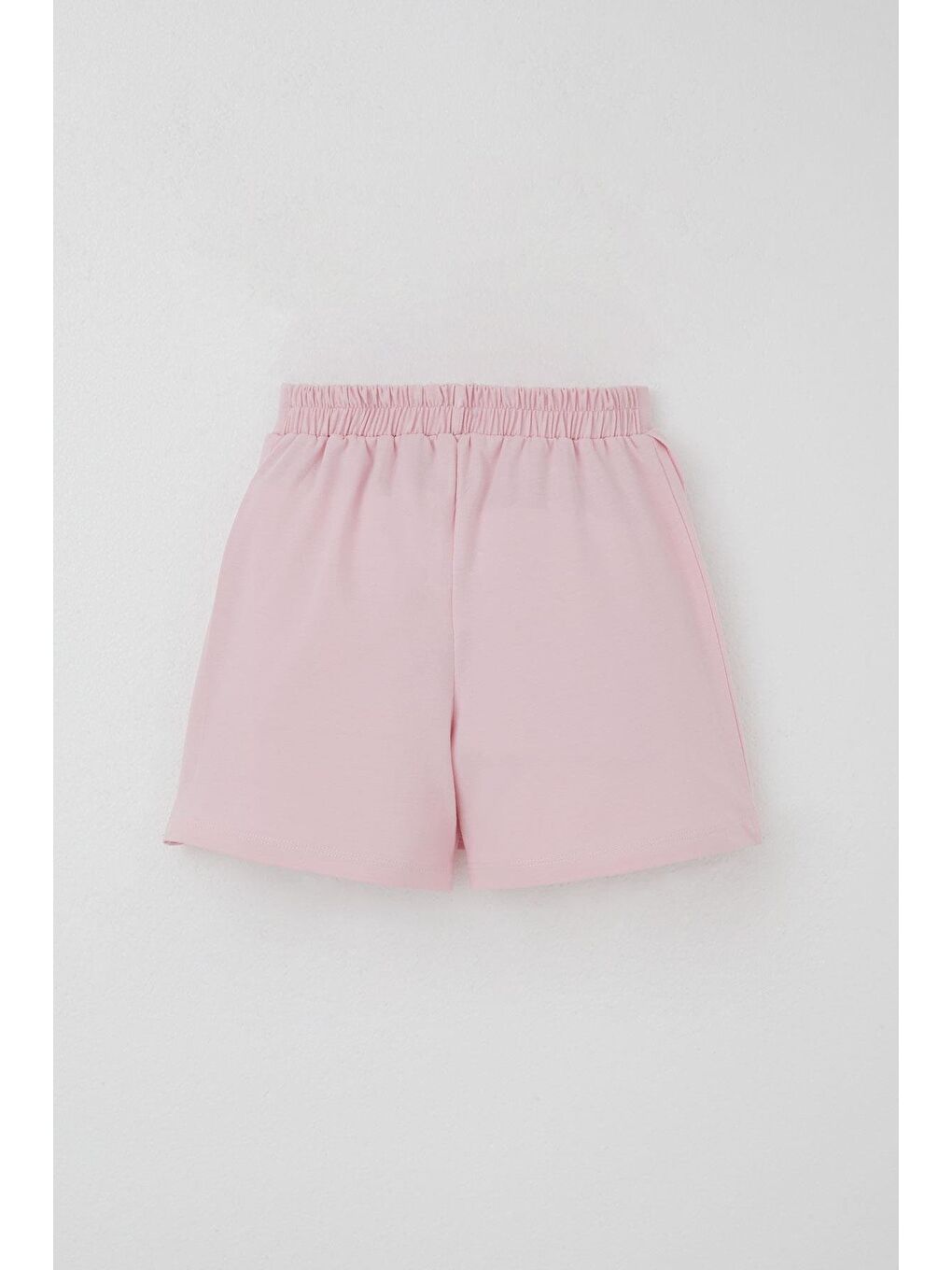 Kız Çocuk Şort Etek Fiyonk Aksesuarlı Fırfırlı Pembe (6-10 Yaş)-1