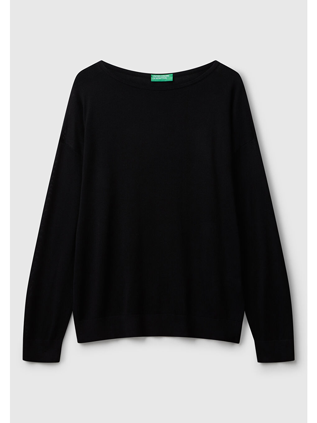 Siyah Kadın Sİyah %100 Viskoz Kayık Yaka Kazak