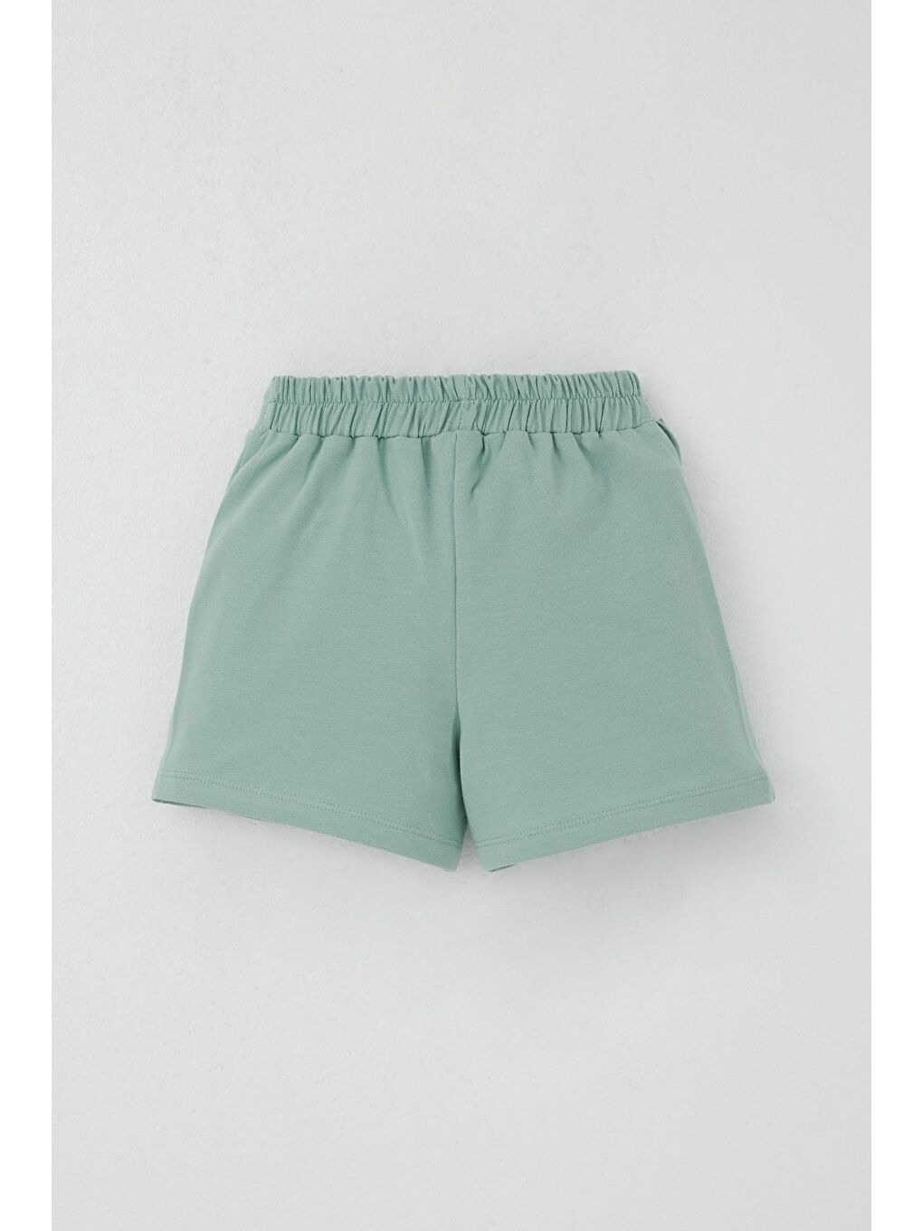 Turkuaz Kız Çocuk Şort Etek Fiyonk Aksesuarlı Fırfırlı Su Yeşili (3-8 Yaş)-1