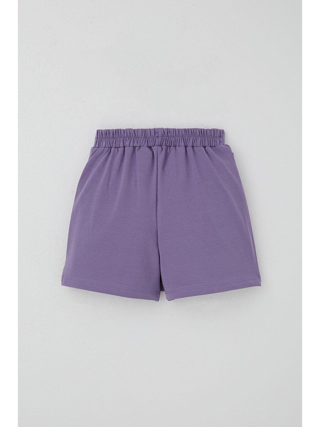 Kız Çocuk Şort Etek Fiyonk Aksesuarlı Fırfırlı Lila (6-10 Yaş)-1