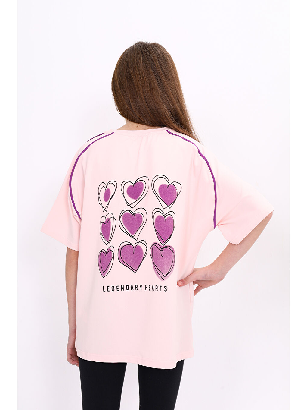 Pembe Kız Çocuk Baskılı Tişört-2