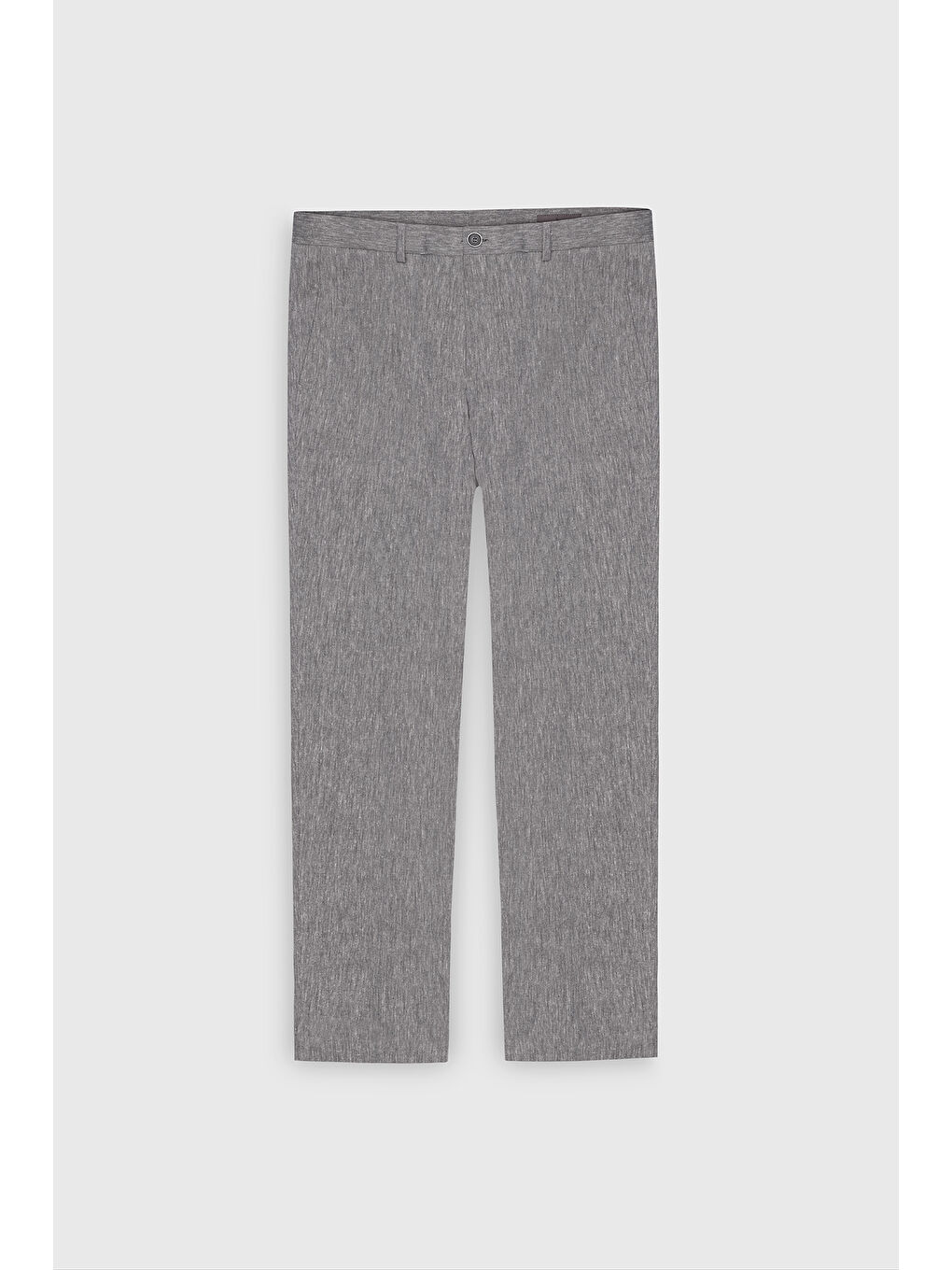 Erkek Gri Slim Fit Dar Kesim Keten Pamuk Yan Cepli Desenli Esnek Pantolon-5