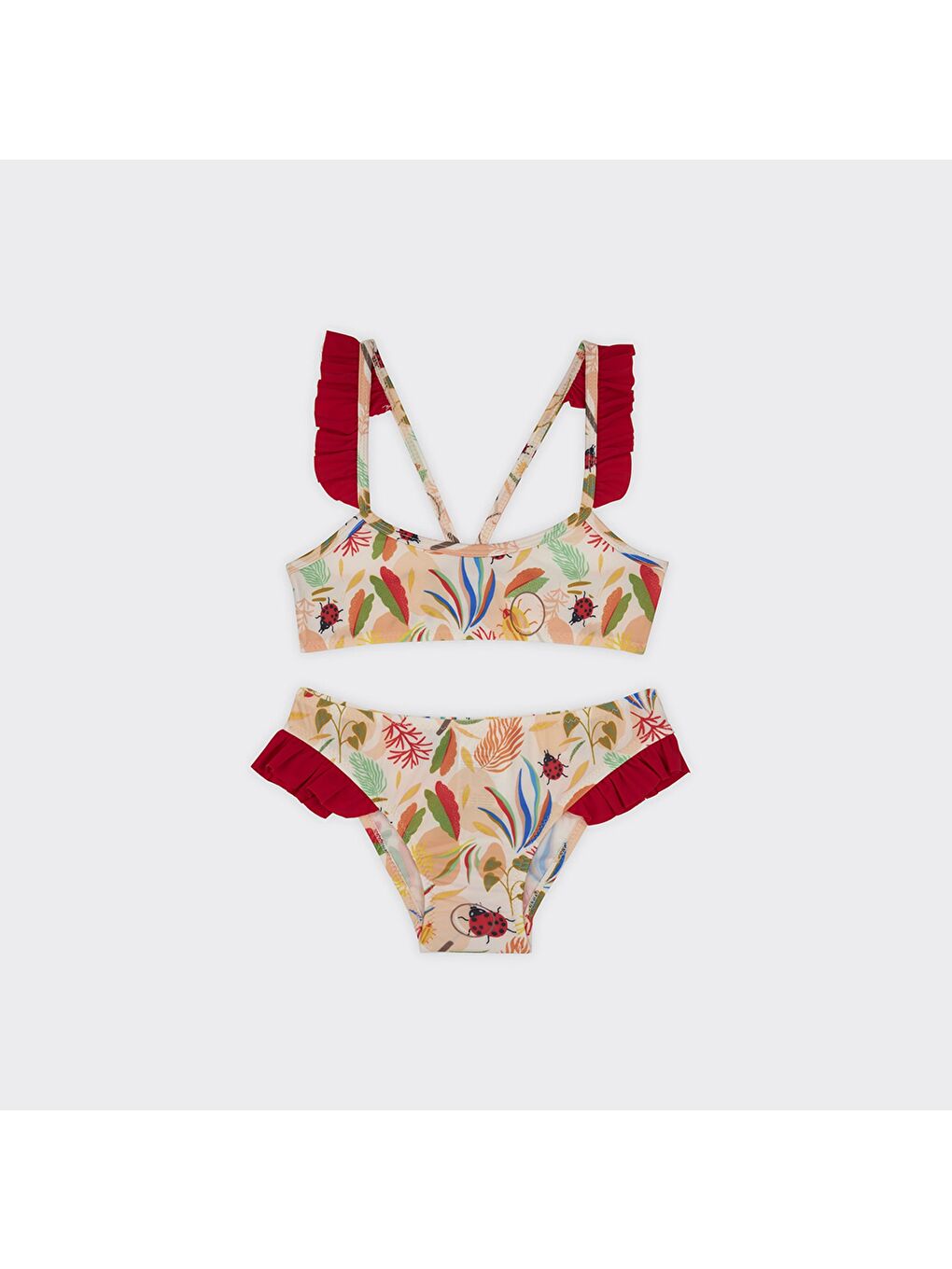 Karışık Kız Çocuk Çiçek Desenli Bikini Multi