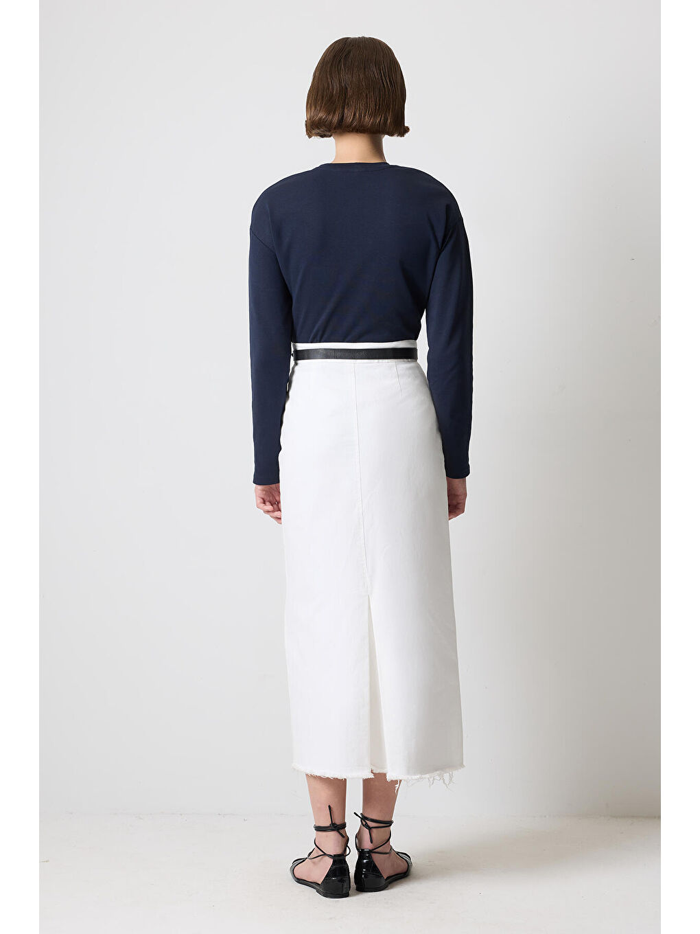 Lacivert Uzun Kollu Regular Fit T-Shirt-3