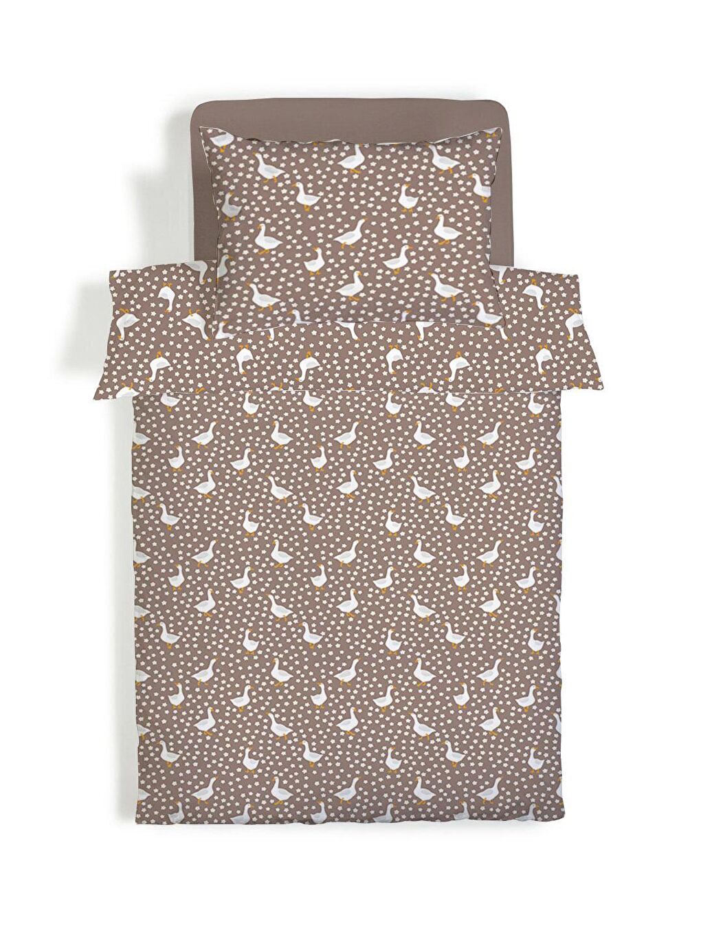 Karışık Çift Taraflı Hayvan Desenli Çarşafsız 2'li Takım Baskılı Tek Kişilik Nevresim Takımı 160x220 Cm-1