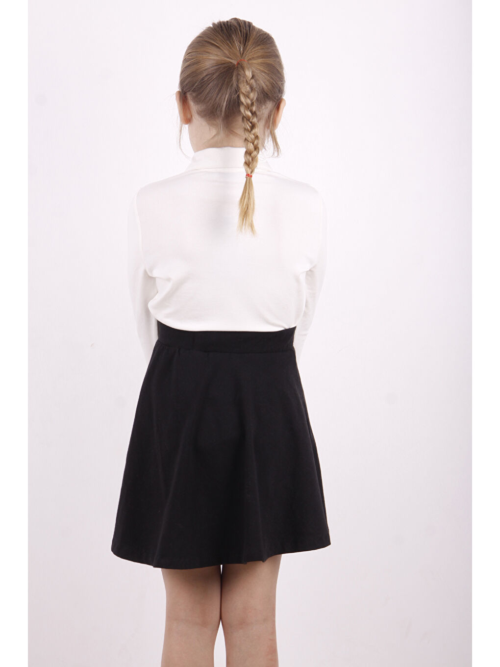 Ekru Kız Çocuk Cep Üstü Baykuş Nakışlı Fermuarlı Tişört-5