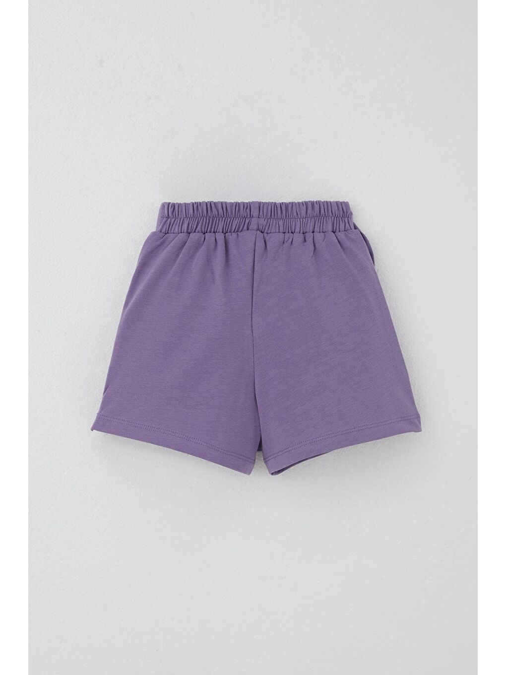 Kız Çocuk Şort Etek Fiyonk Aksesuarlı Fırfırlı Lila (3-8 Yaş)-1