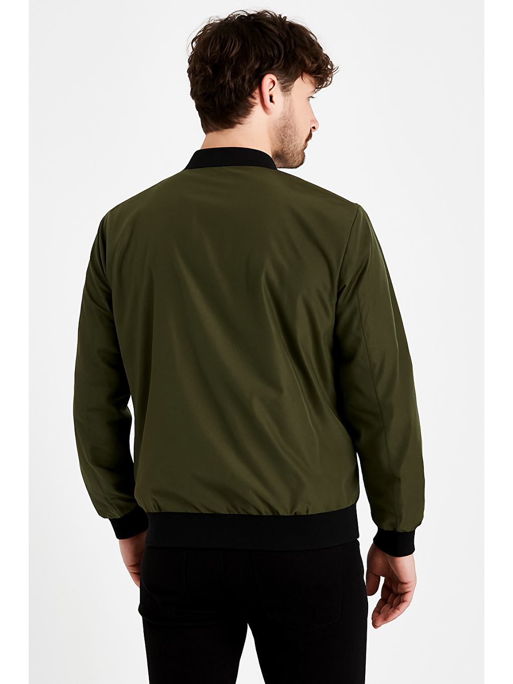 Erkek Fermuarlı Haki Kolej Ceket-2