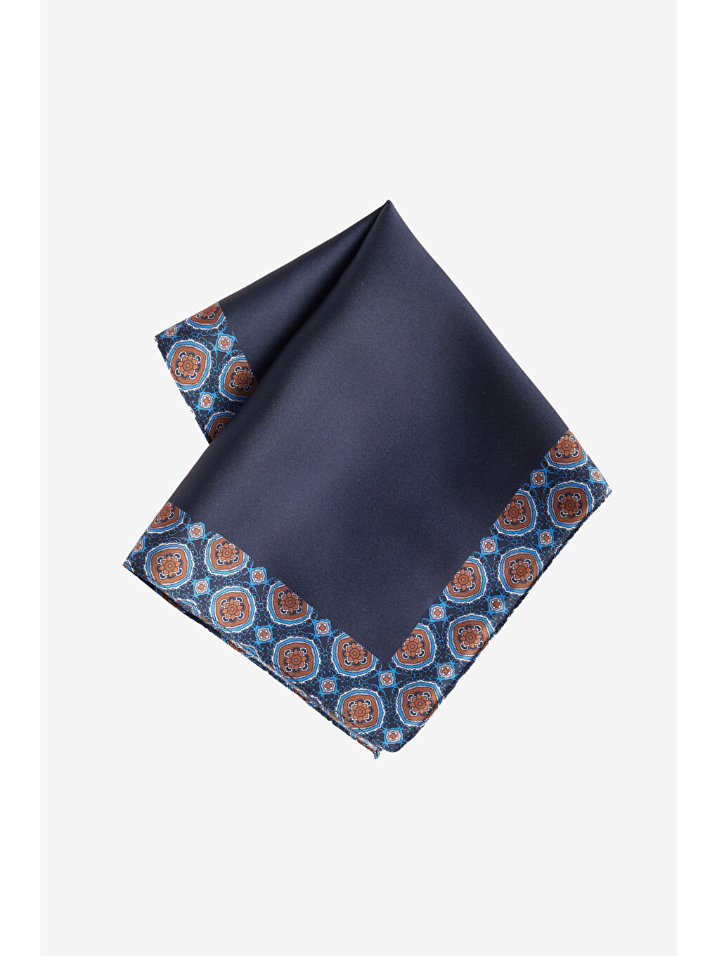 Erkek Lacivert-Kahverengi Desenli Mendil