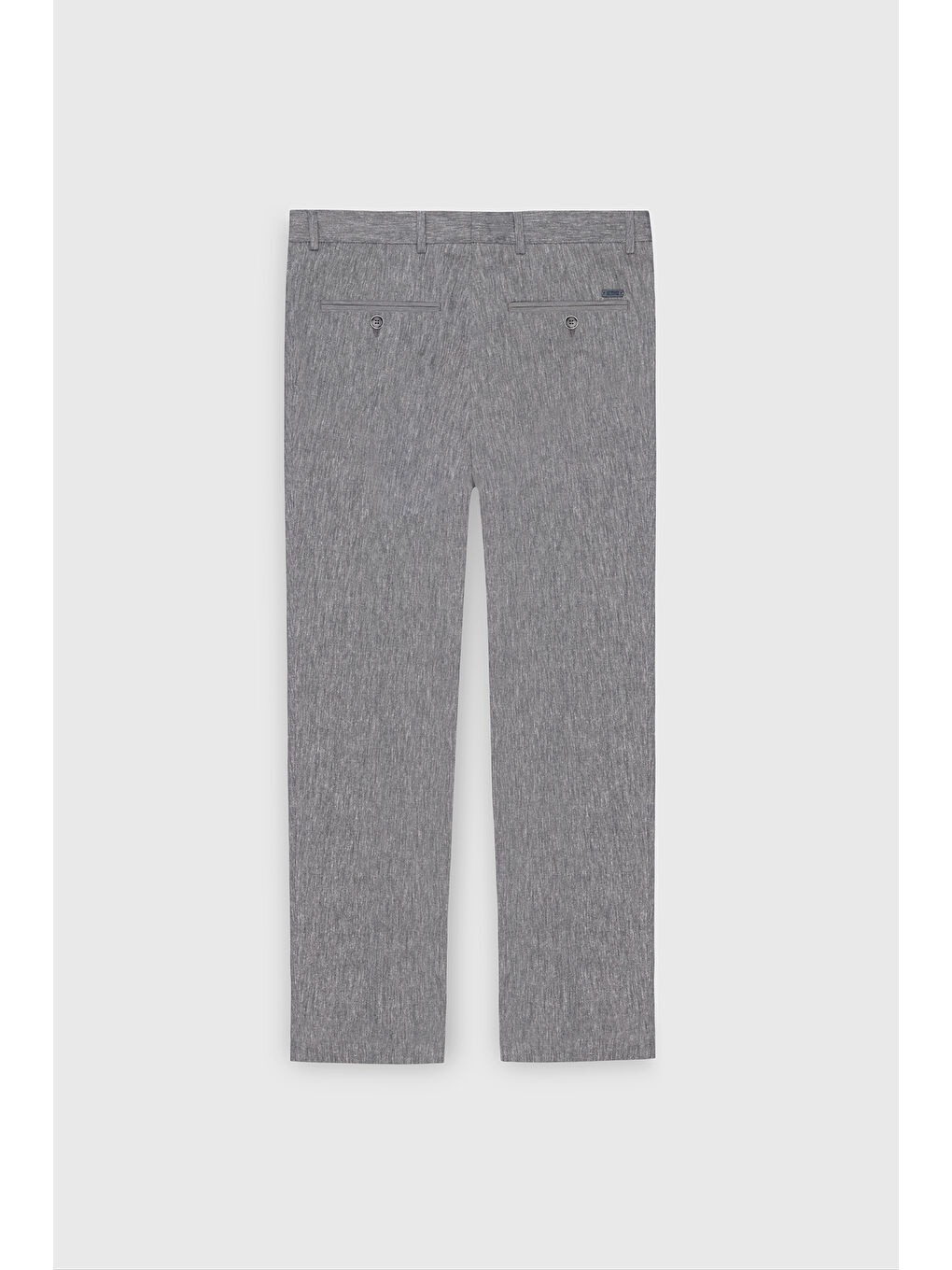 Erkek Gri Slim Fit Dar Kesim Keten Pamuk Yan Cepli Desenli Esnek Pantolon-8