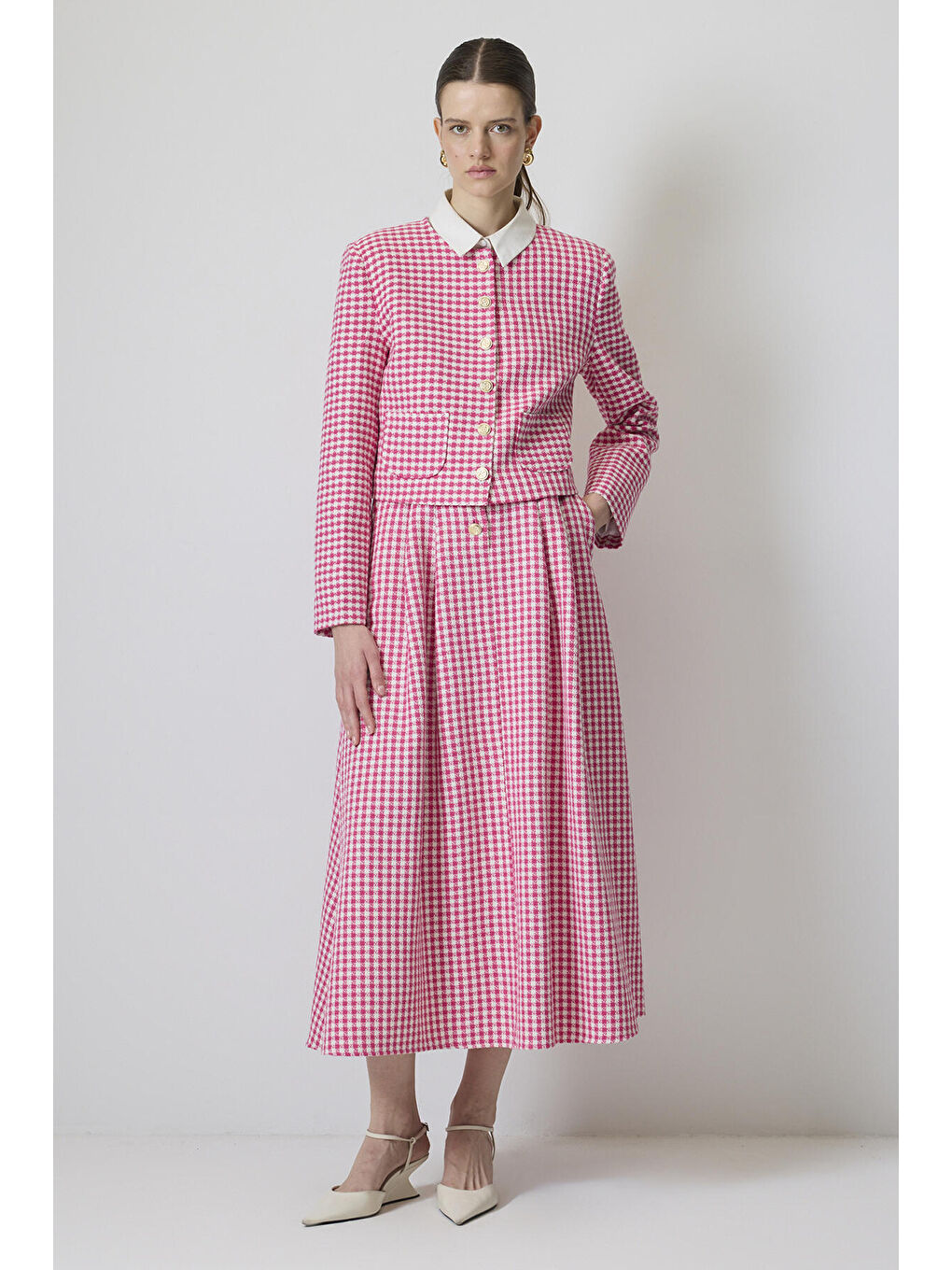 Pembe Ceket Etek Tüvit Takım