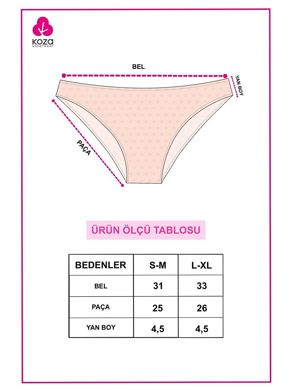 Koza İç Giyim Pembe Kadın 7'li Desenli Jakarlı Pamuklu Külot - 7