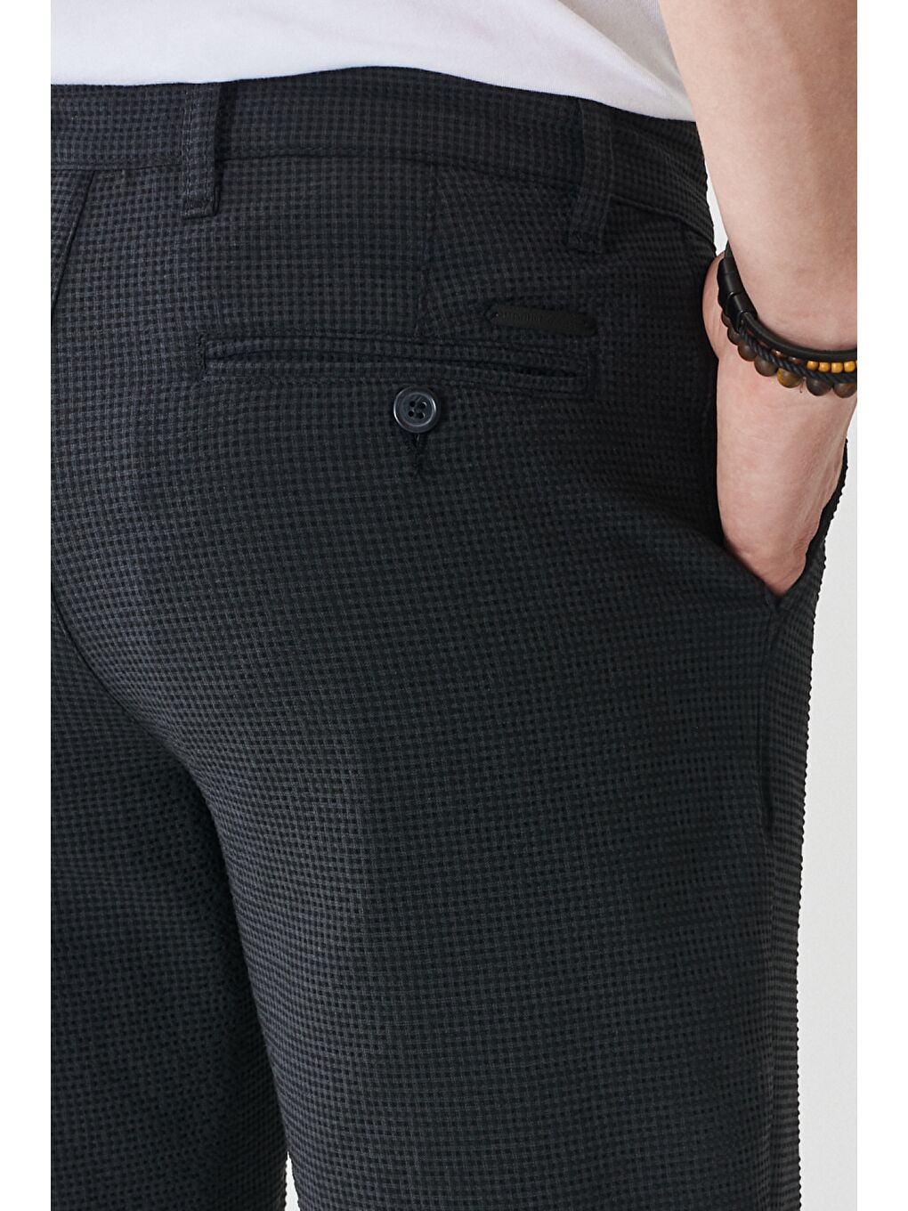 Erkek Antrasit Slim Fit Dar Kesim Beli Bağlamalı Esnek Şort-5