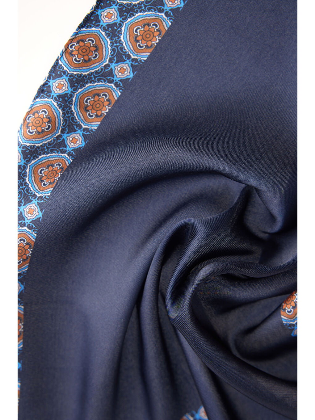 Erkek Lacivert-Kahverengi Desenli Mendil-2