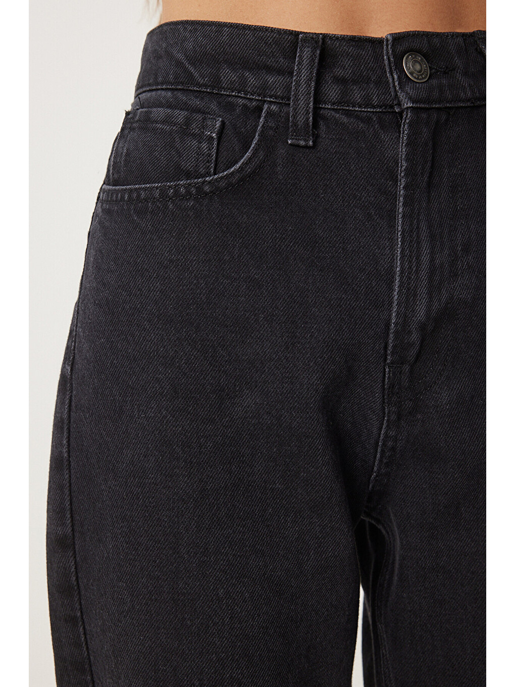 Siyah Orta Bel Straight Jeans SİYAH LUT0011-4