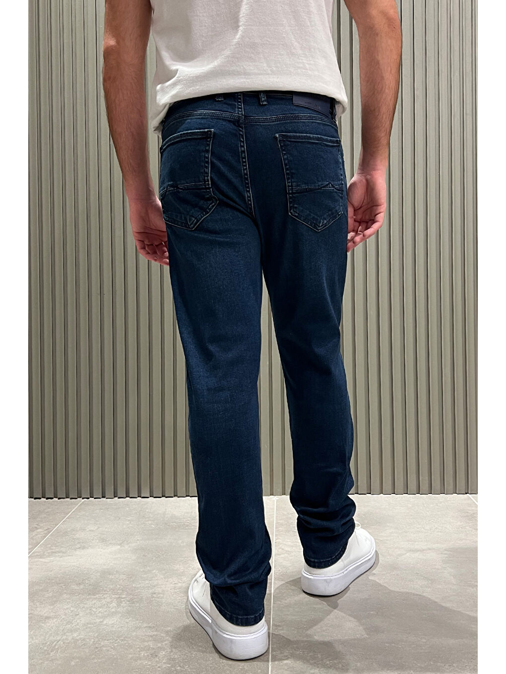 Lacivert Erkek Büyük Beden Elastanlı  Jean Pantolon-3