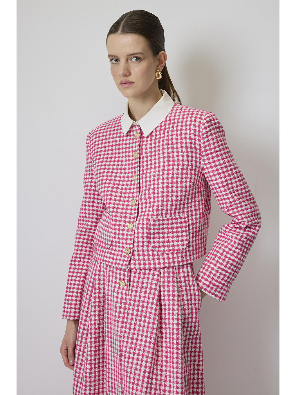 Pembe Ceket Etek Tüvit Takım-1