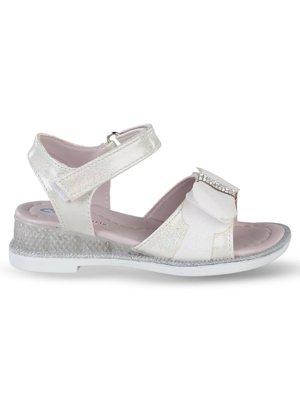 Beyaz Girls Fiyonk Aksesuarlı 26- Sandalet - Gri-3