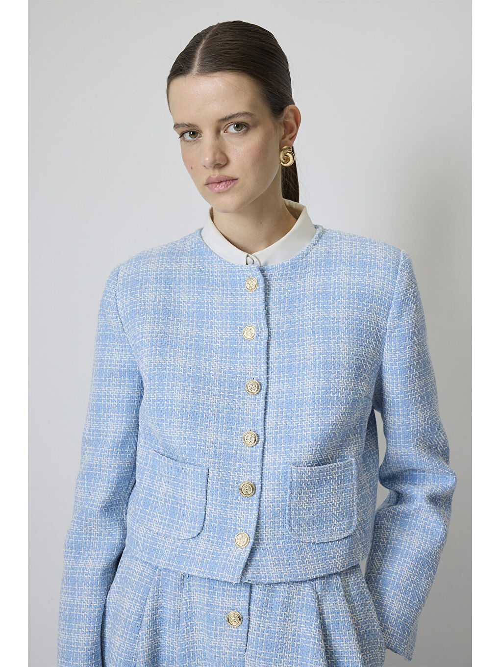 Mavi Ceket Etek Tüvit Takım-1