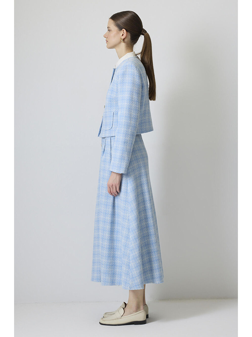 Mavi Ceket Etek Tüvit Takım-2