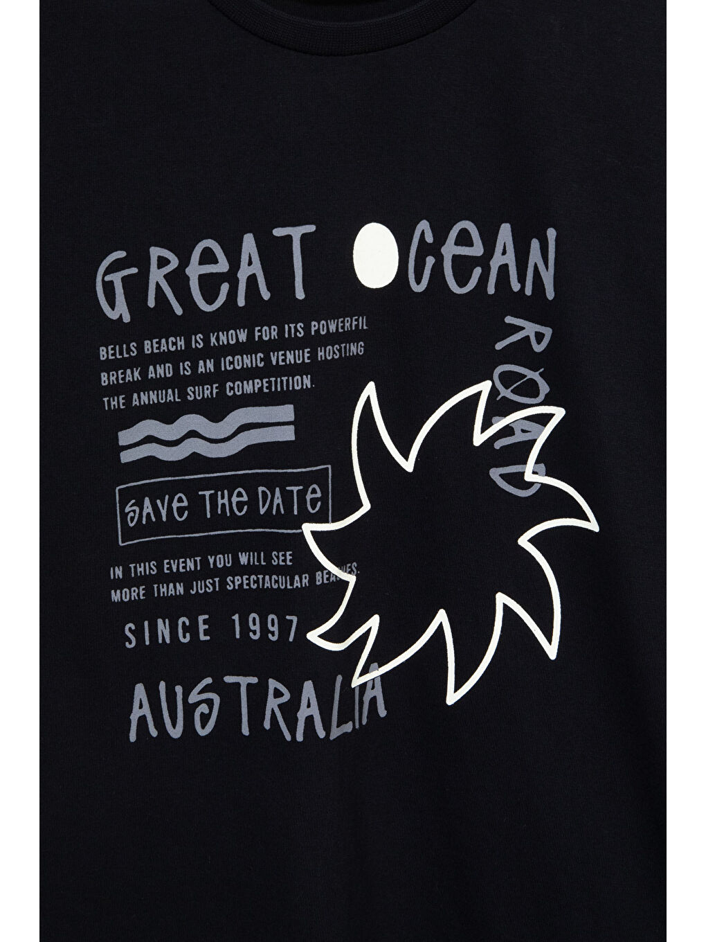 Mavi Siyah Yazı Baskılı Tişörtlü Çizgili Şortlu Erkek Çocuk 2li Takım 21076-1