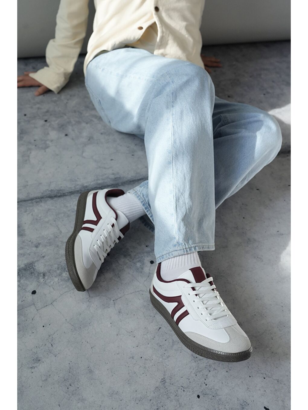 Beyaz GARCİA Unisex Ortopedik Günlük Bağcıklı Yürüyüş Koşu Sneaker Spor Ayakkabı-4