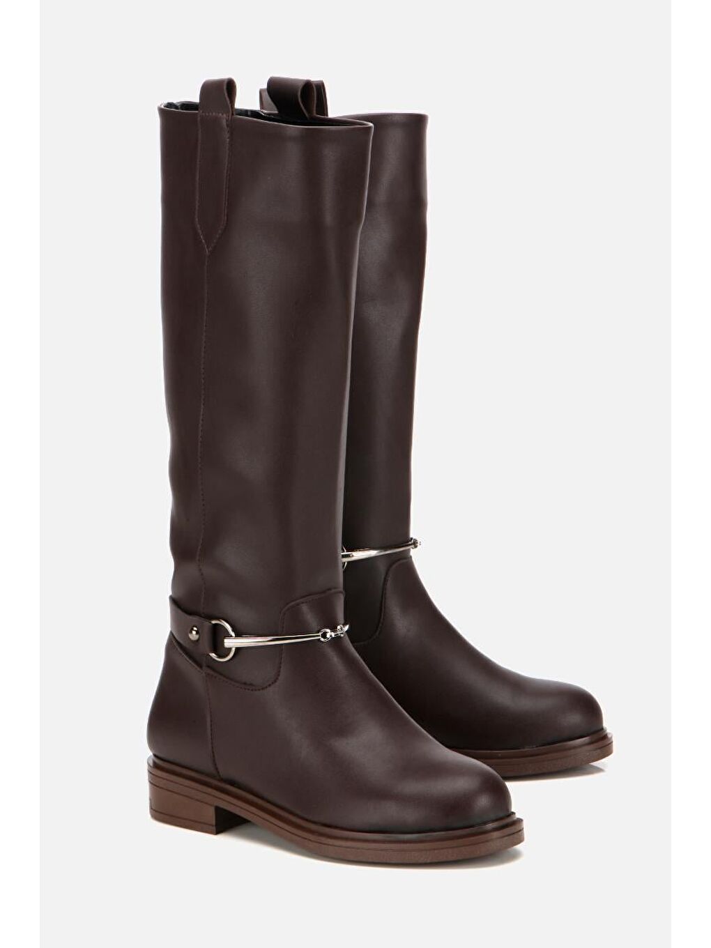 Kadın Kahverengi Zincir Detaylı Çizme-1