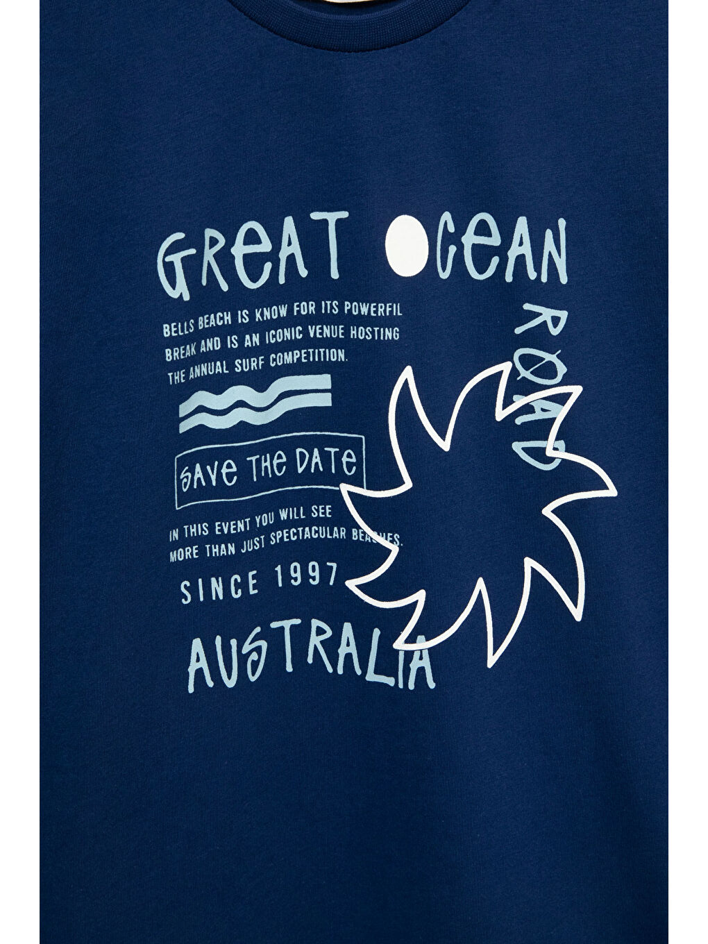 Lacivert Yazı Baskılı Tişörtlü Çizgili Şortlu Erkek Çocuk 2li Takım 21077-1