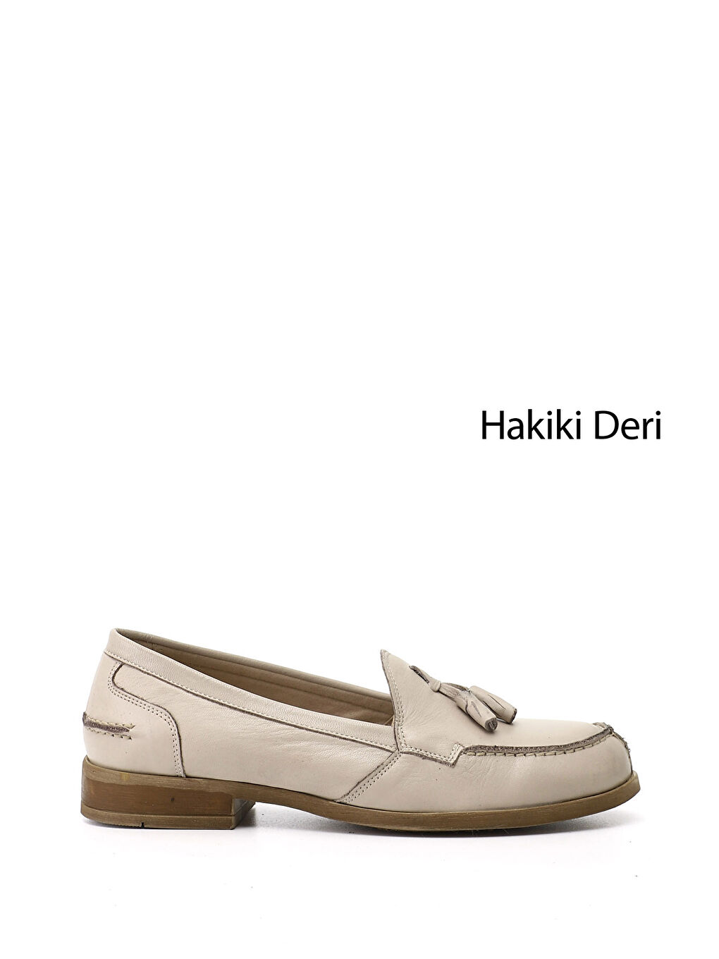 Bej Kadın AÇIK BEJ Hakiki Deri Loafer Ayakkabı