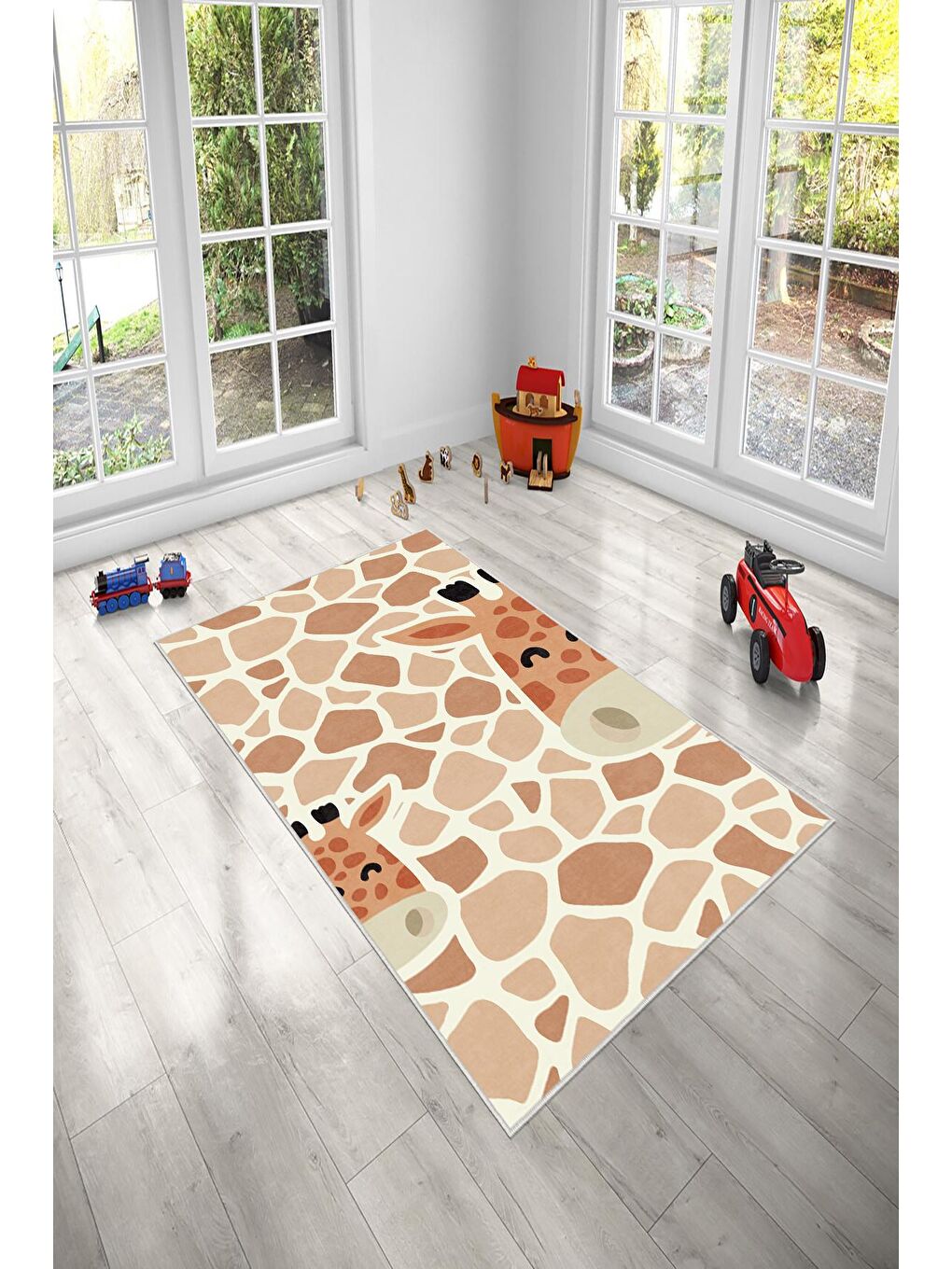 Turuncu Dekoratif Özel Tasarım Yıkanabilir, Modern Çocuk Halısı  160x230-1