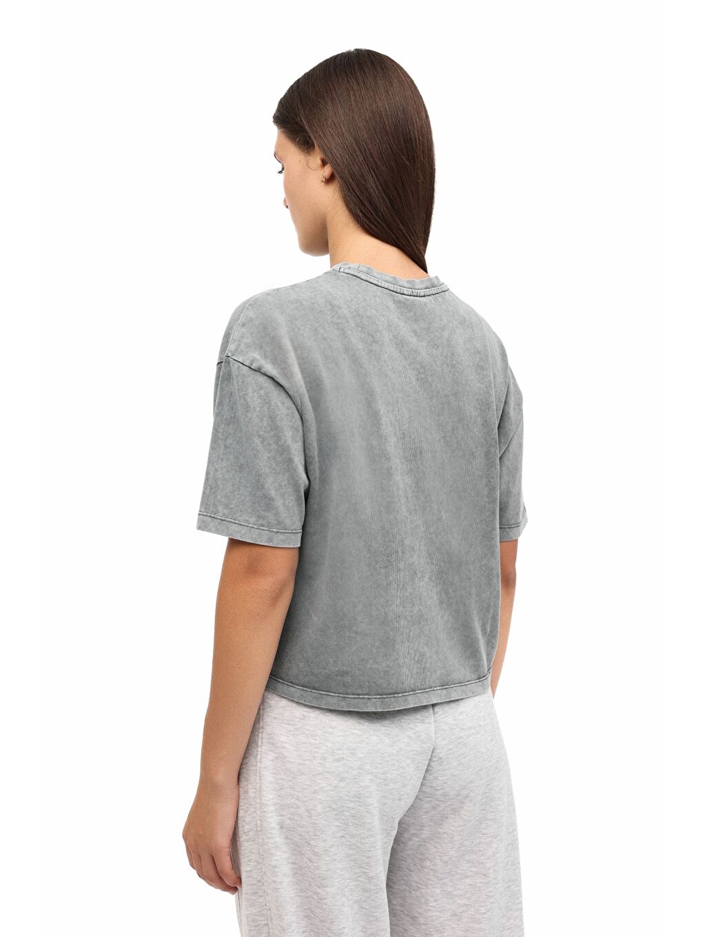 WL FREYA 11SY790 5PR Gri Kadın Kısa Kol T-Shirt-1