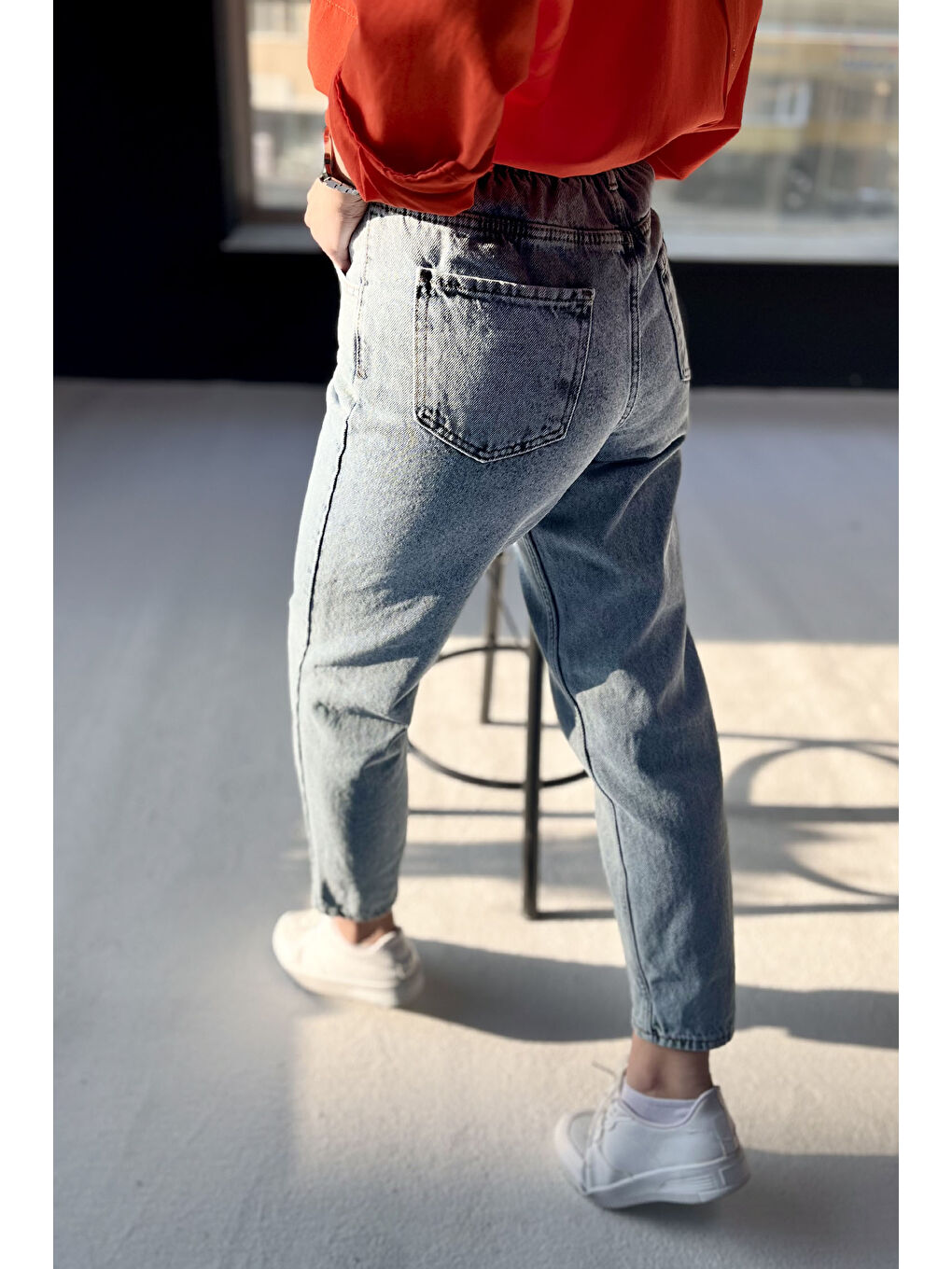 Belli Lastikli Jean Pantolon Buz Mavi   23044-3