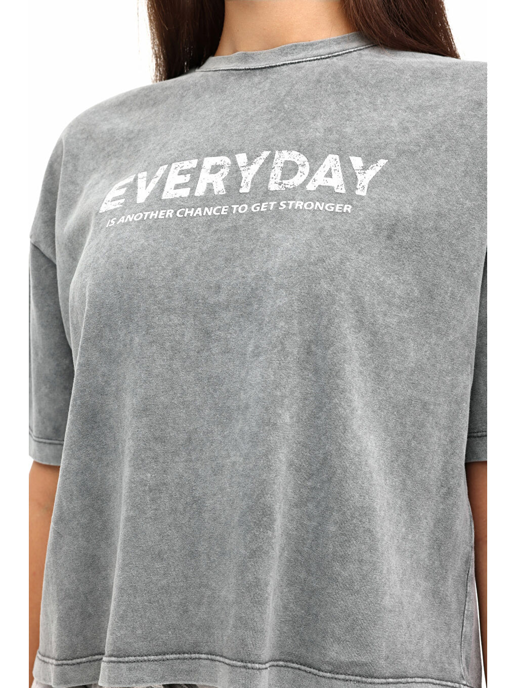 WL FREYA 11SY790 5PR Gri Kadın Kısa Kol T-Shirt-3