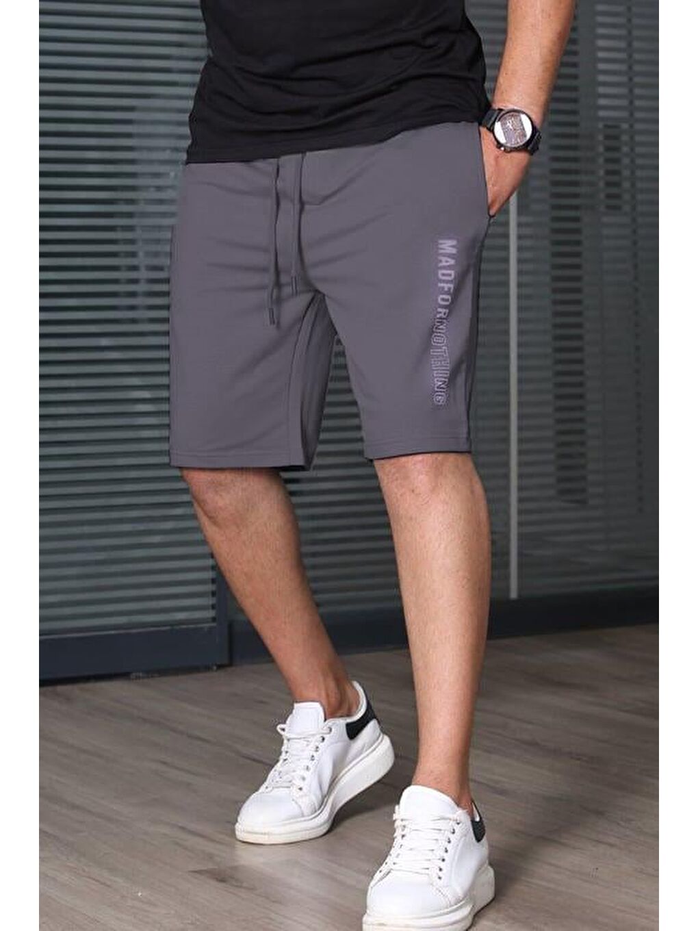 Gri Füme Kapri Şort 5403-1