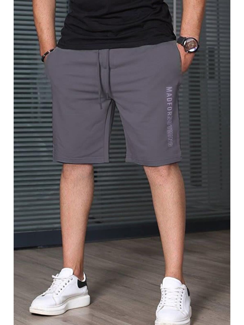 Gri Füme Kapri Şort 5403-2