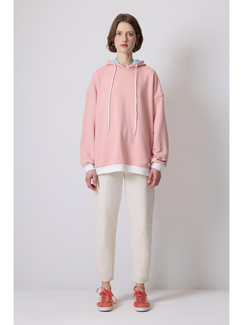 Pembe Oversıze Sweatshırt-1