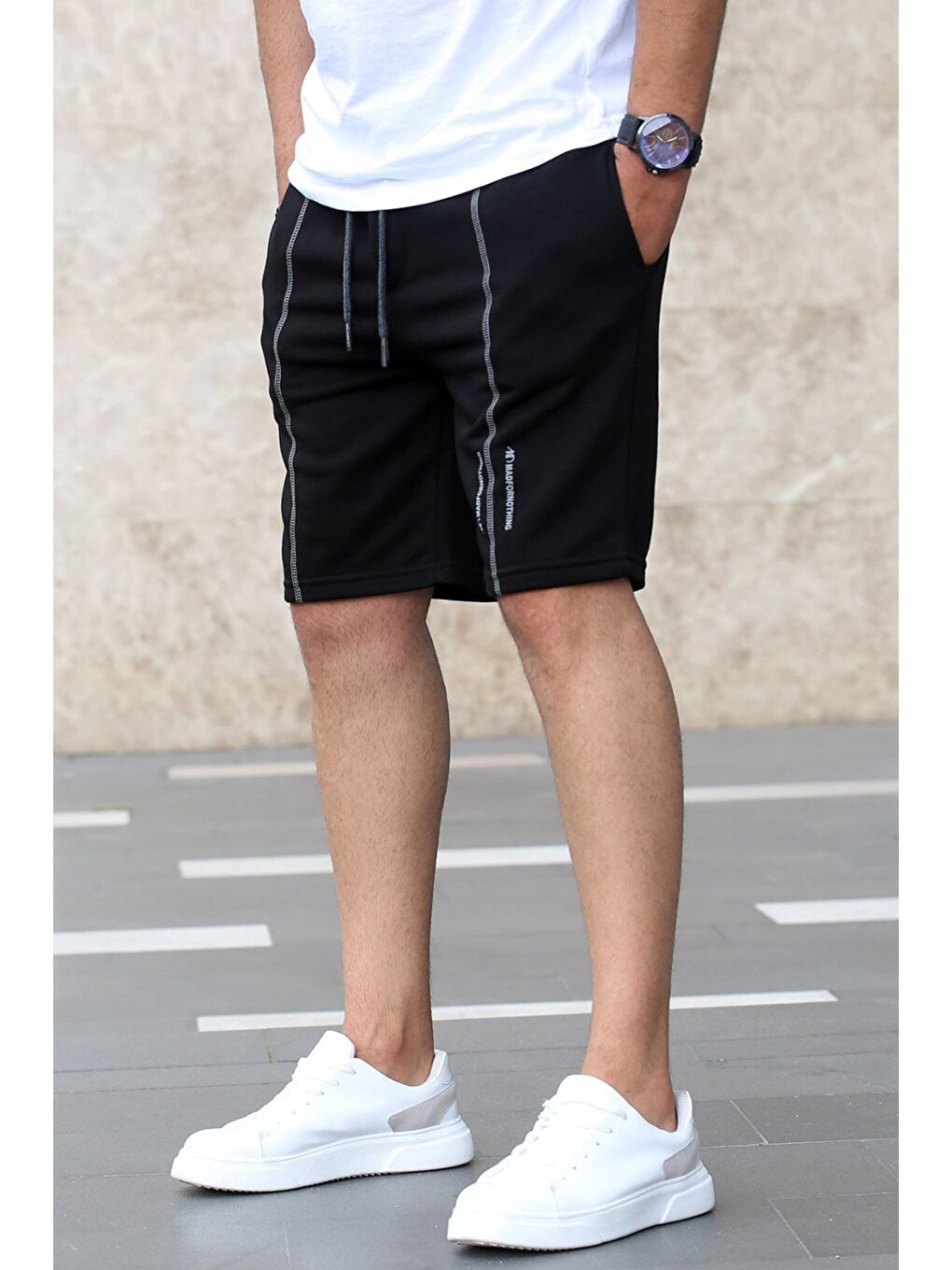 Siyah Kapri Şort 4849-3