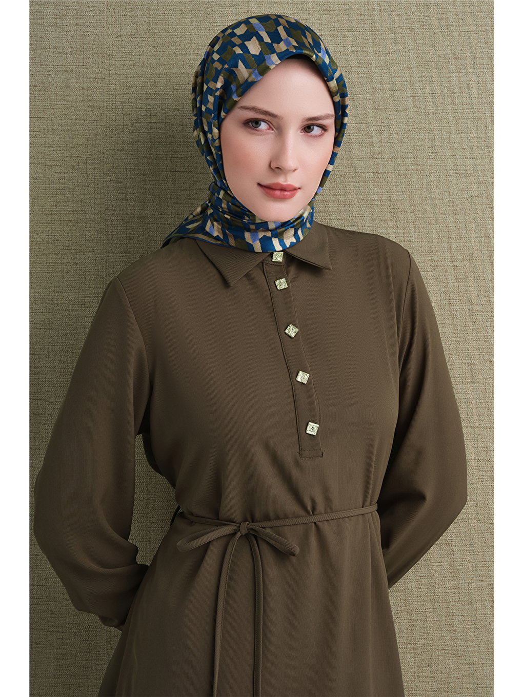 Yeşil Saf İpek Twill Eşarp 9623d 50
