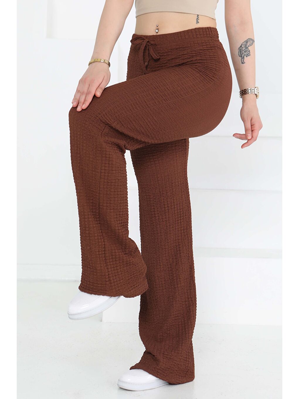 Kahverengi Salaş Pantolon Kahve - 27276-2