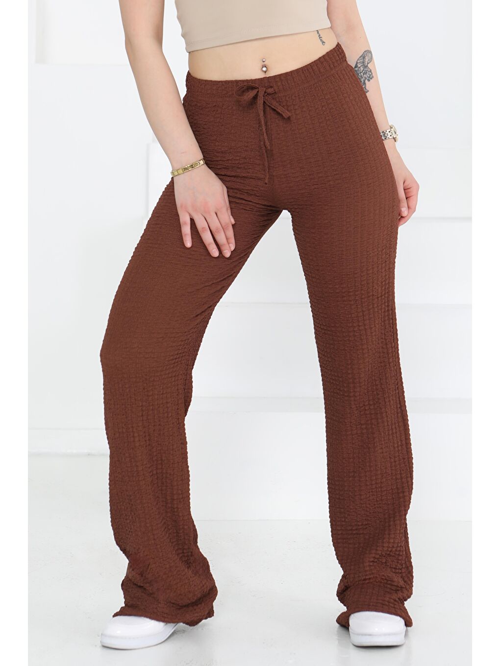 Kahverengi Salaş Pantolon Kahve - 27276-3