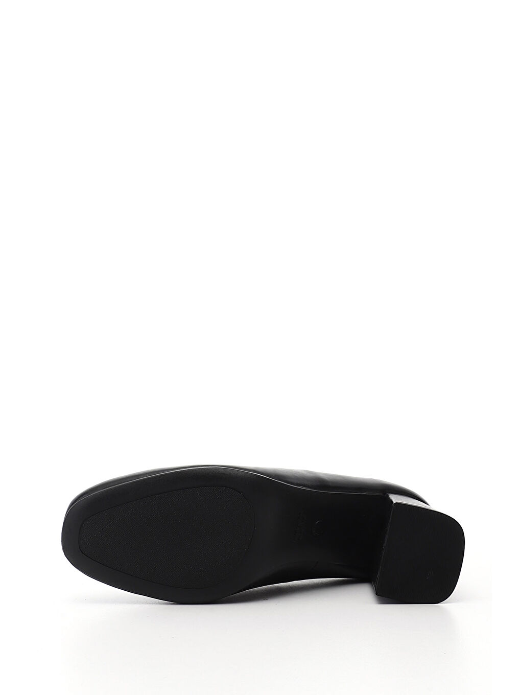 Siyah Kadın SİYAH Küt Burun Kalın Topuklu Hakiki Deri Ayakkabı-3