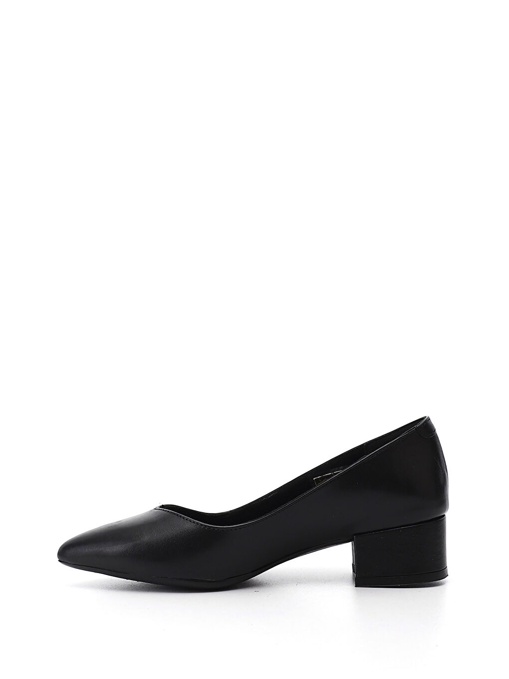 Siyah Kadın SİYAH Kısa Kalın Topuklu Hakiki Deri Ayakkabı-2